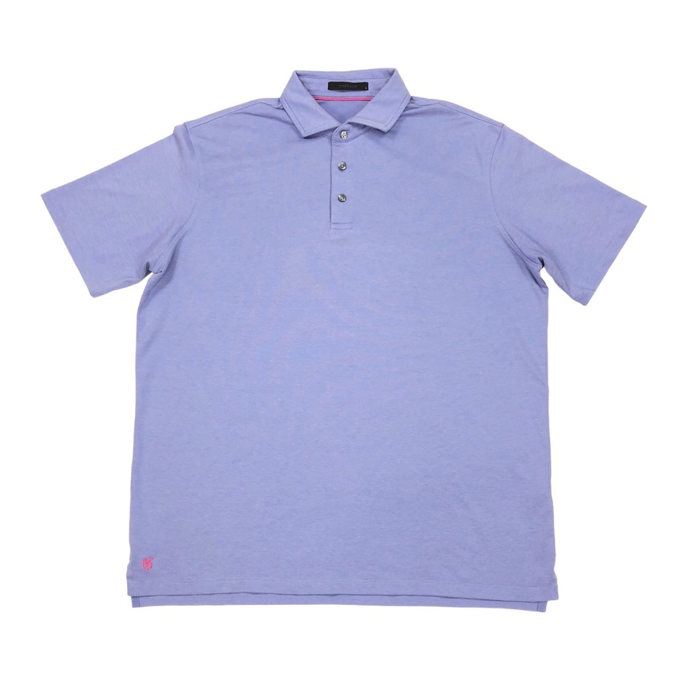 Greyson Men's Golf Polo Shirt Size Large Purple Blue Short Sleeve Cotton Blend
